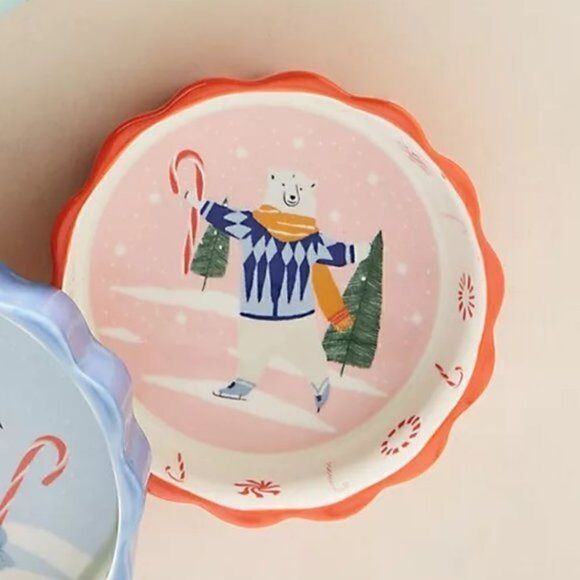 Anthropologie Geoge & Viv Merry Ramekin Baking Trinket Dish Christmas NEW - Picture 1 of 7